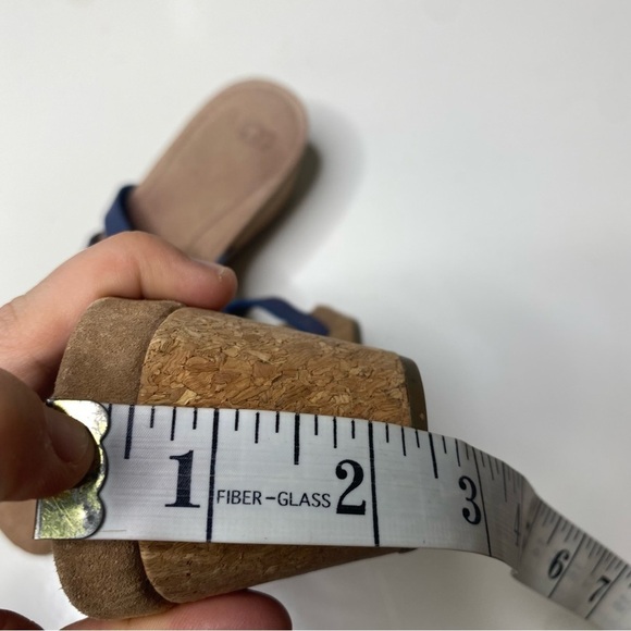 Ugg Maddie Leather Cork Wedge Sandals Blue 8.5 - Picture 5 of 5